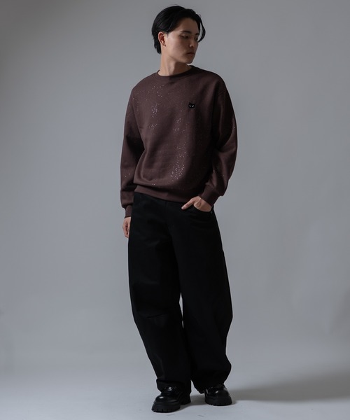 SIDEWAY STANCE(サイドウェイスタンス)の「【SIDEWA YSTANCE】ネコメ刺しゅう ラメ裏起毛トレーナー(スウェット・メンズ・ブラック/ネイビー/ブラウン・LARGE/MEDIUM)」の19枚目の写真