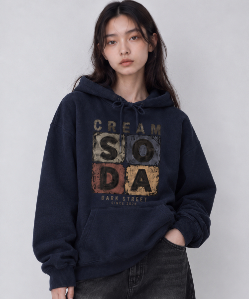 CREAM SODA LAB(クリームソーダラボ)の「シーアールエスディーエル スモールレタリング フーディー(パーカー・レディース・ブラック/ネイビー/グレー/オートミール・MEDIUM/LARGE/X-LARGE/M/L/L/XL/XL/2XL)」の7枚目の写真
