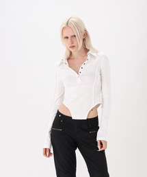 Collar Slim Top White
