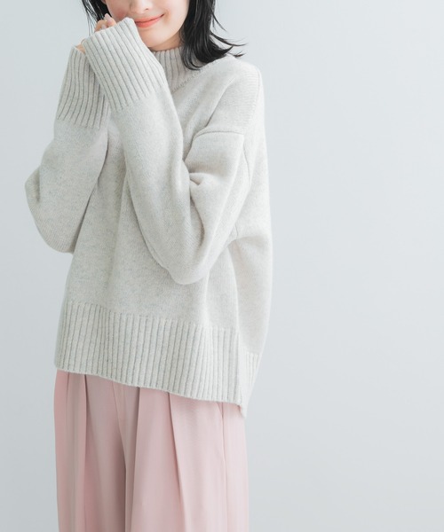 URBAN RESEARCH ROSSO WOMEN(アーバンリサーチ ロッソ)の「『WEB/一部店舗限定』エクストラファインボトルネックニット(ニット/セーター・レディース・ミント/ライトグレー/ネイビー・FREE)」の6枚目の写真