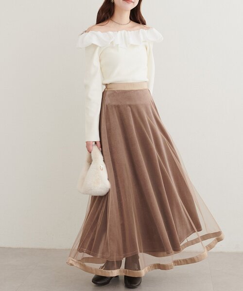 natural couture(ナチュラルクチュール)の「マルチWAYフリルニット(ニット/セーター・レディース・ネイビー/ブルー/アイボリー/ブラック・FREE)」の8枚目の写真