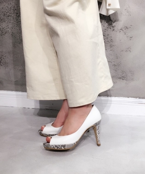 LE TALON(ルタロン)の「9.5CMプラットフォームオープントゥ◆(パンプス・レディース・ホワイト/ベージュ/ネイビー/オレンジ/ゴールド・38/36/37/36.5/37.5/35.5/35)」の2枚目の写真