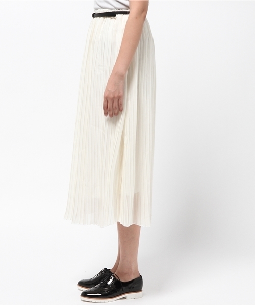 VENCEEXCHANGE（ヴァンスエクスチェンジ）の「シフォンプリーツスカート（スカート・レディース・ブラック/オフホワイト・MEDIUM）」の7枚目の写真