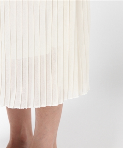 VENCEEXCHANGE（ヴァンスエクスチェンジ）の「シフォンプリーツスカート（スカート・レディース・ブラック/オフホワイト・MEDIUM）」の4枚目の写真