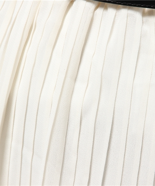 VENCEEXCHANGE（ヴァンスエクスチェンジ）の「シフォンプリーツスカート（スカート・レディース・ブラック/オフホワイト・MEDIUM）」の5枚目の写真