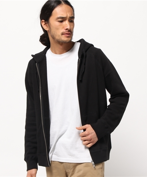 Denime（ドゥニーム）の「ソフト裏毛無地フルジップパーカー（パーカー・メンズ・ブラック/ワイン/ホワイト/グレー・SMALL/LARGE/X-SMALL/X-LARGE/MEDIUM）」の11枚目の写真