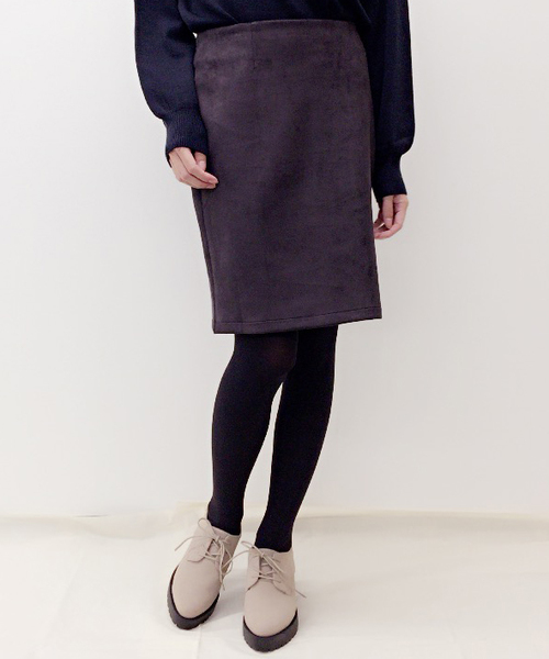 archives（アルシーヴ）の「フェイクスエード タイトスカート（スカート・レディース・ベージュ/ブラック/ピンクベージュ/ワイン・MEDIUM）」の2枚目の写真