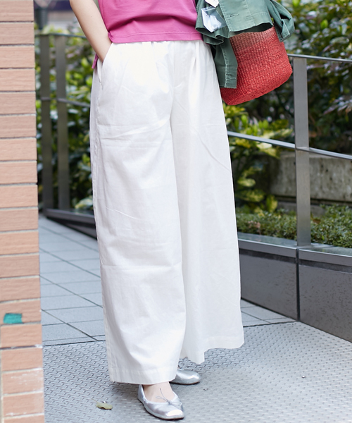 AMERICAN RAG CIE(アメリカンラグシー)の「AMERICAN RAG CIE リネンワイドパンツ【WEB限定】(その他パンツ・レディース・ホワイト/グレー/ネイビー・FREE)」の1枚目の写真
