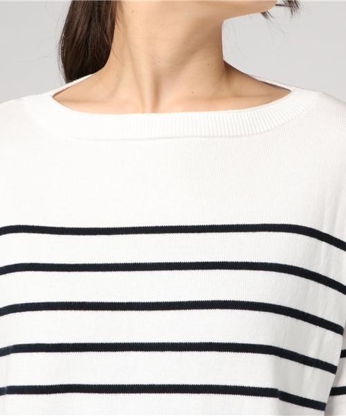 COMME CA ISM（コムサイズム）の「パネルボーダーワイドニット（ニット/セーター・レディース・ネイビー/ホワイト・MEDIUM/SMALL/LARGE）」の6枚目の写真