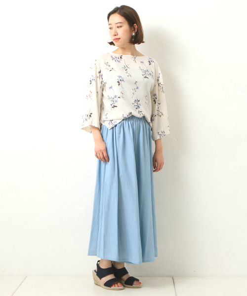 un dix cors（アンディコール）の「テンセルデニムギャザーパンツ（その他パンツ・レディース・ブルー/ネイビー・ﾌﾘ-）」の13枚目の写真