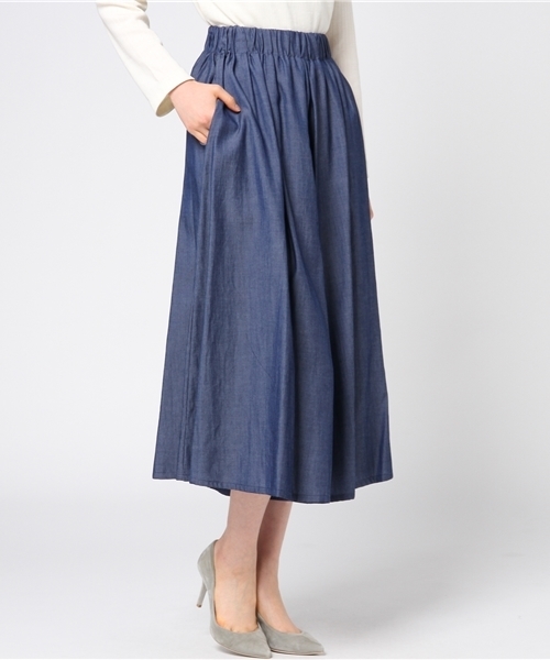 un dix cors（アンディコール）の「テンセルデニムギャザーパンツ（その他パンツ・レディース・ブルー/ネイビー・ﾌﾘ-）」の2枚目の写真