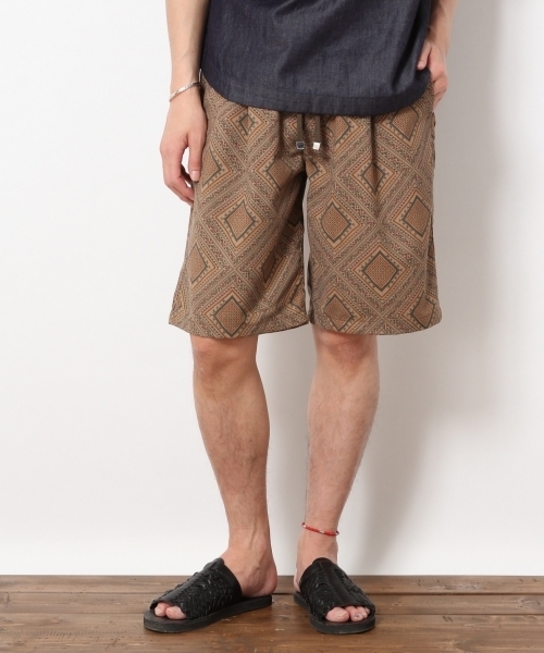 RAGEBLUE(レイジブルー)の「バティック柄ショーツ/760671(その他パンツ・メンズ・ネイビー/ベージュ・LARGE/MEDIUM)」の1枚目の写真