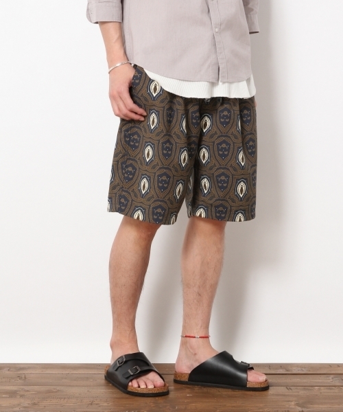 RAGEBLUE(レイジブルー)の「バティック柄ショーツ/760671(その他パンツ・メンズ・ネイビー/ベージュ・LARGE/MEDIUM)」の2枚目の写真
