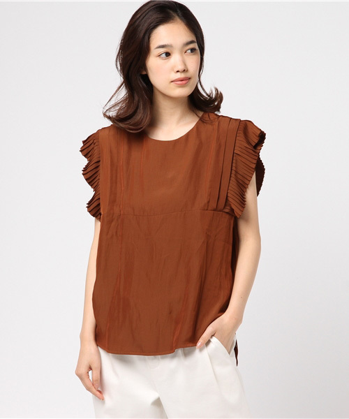 Prefer SHIPS（プリファーシップス）の「Prefer SHIPS: プリーツノースリーブブラウス（シャツ/ブラウス・レディース・ブラウン/レッド・ONE SIZE）」の12枚目の写真