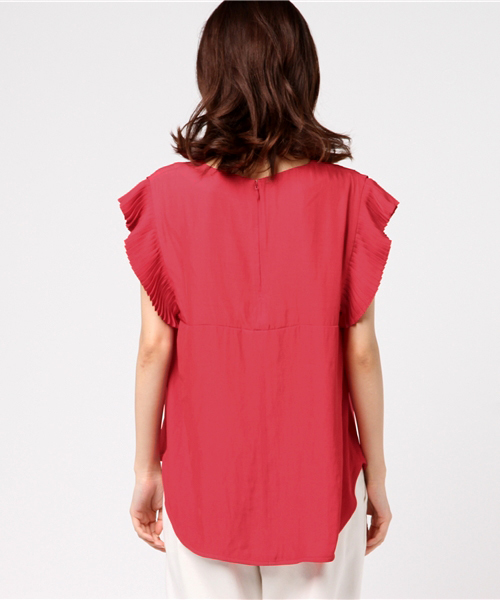 Prefer SHIPS（プリファーシップス）の「Prefer SHIPS: プリーツノースリーブブラウス（シャツ/ブラウス・レディース・ブラウン/レッド・ONE SIZE）」の5枚目の写真