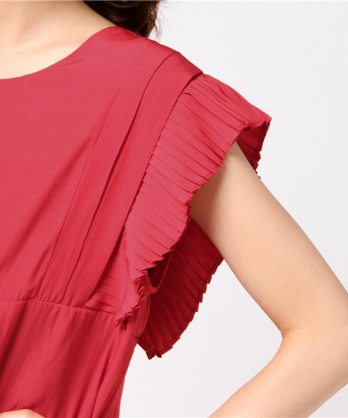 Prefer SHIPS（プリファーシップス）の「Prefer SHIPS: プリーツノースリーブブラウス（シャツ/ブラウス・レディース・ブラウン/レッド・ONE SIZE）」の8枚目の写真