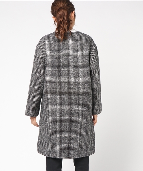 Khaju（カージュ）の「Khaju:グレンチェックノーカラーコート（その他