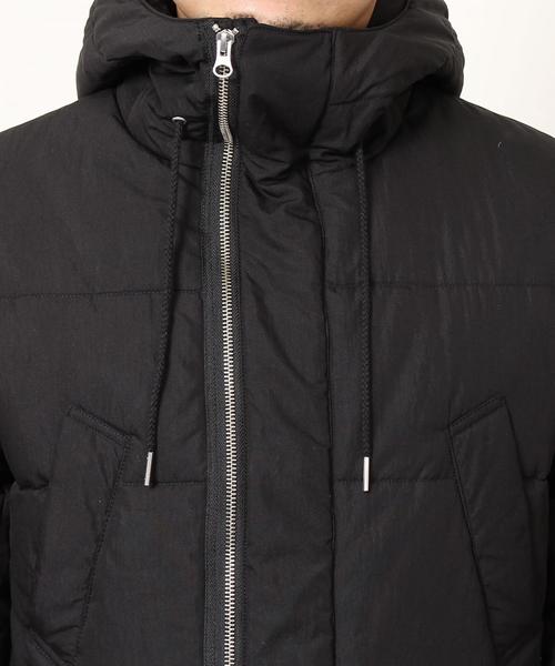 coen（コーエン）の「中綿ボリュームネックフーデッドブルゾン（ダウンジャケット/コート・メンズ・ベージュ/ブラック・LARGE/X-LARGE/MEDIUM/SMALL）」の7枚目の写真