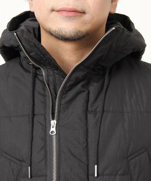 coen（コーエン）の「中綿ボリュームネックフーデッドブルゾン（ダウンジャケット/コート・メンズ・ベージュ/ブラック・LARGE/X-LARGE/MEDIUM/SMALL）」の8枚目の写真