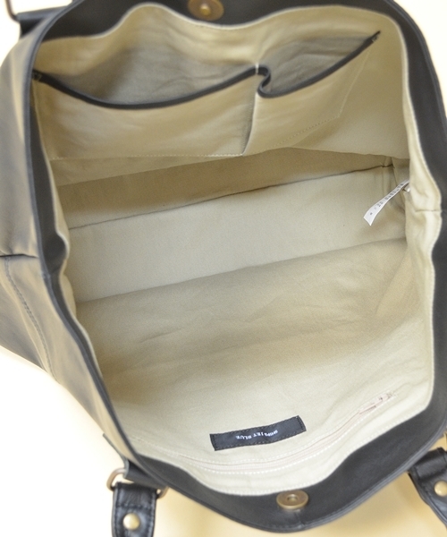 SHIPS JET BLUE（シップスジェットブルー）の「SHIPS JET BLUE: NEW レザートート■（トートバッグ・メンズ・ブラック/ブラウン/ネイビー/カーキ/グレー・ONE SIZE）」の12枚目の写真