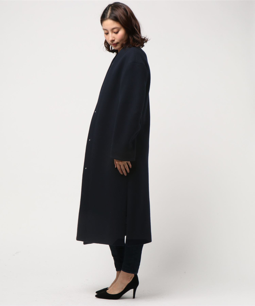 STUDIOUS（ステュディオス）の「ノーカラーボクシーモッサコート（その他アウター・レディース・ネイビー/ブラウン/オフホワイト/グリーン・1/0）」の10枚目の写真