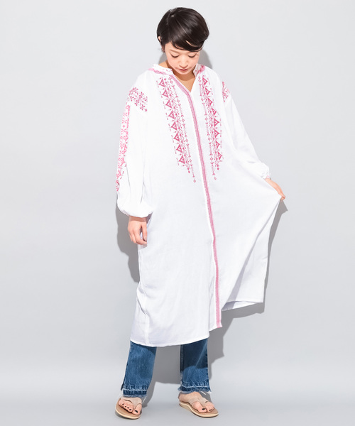 CIAOPANIC（チャオパニック）の「クロスステッチラグランワンピース（ワンピース・レディース・ホワイト/レッド/ピンク・FREE）」の21枚目の写真