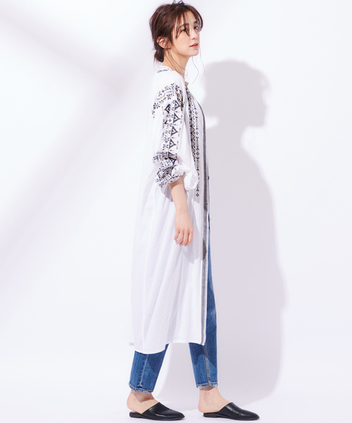 CIAOPANIC（チャオパニック）の「クロスステッチラグランワンピース（ワンピース・レディース・ホワイト/レッド/ピンク・FREE）」の12枚目の写真