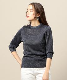 BEAUTY&YOUTH UNITED ARROWS | BY ラメバックボタン7分袖ニットプルオーバー(ニット/セーター)