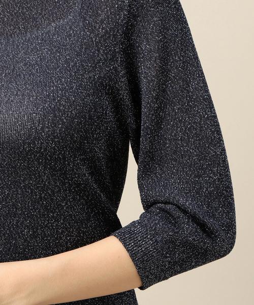 BEAUTY&YOUTH UNITED ARROWS（ビューティーアンドユースユナイテッドアローズ）の「BY ラメバックボタン7分袖ニットプルオーバー o（ニット/セーター・レディース・ゴールド/シルバー/ネイビー・FREE）」の8枚目の写真