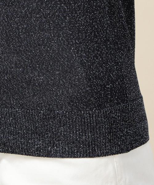 BEAUTY&YOUTH UNITED ARROWS（ビューティーアンドユースユナイテッドアローズ）の「BY ラメバックボタン7分袖ニットプルオーバー o（ニット/セーター・レディース・ゴールド/シルバー/ネイビー・FREE）」の9枚目の写真
