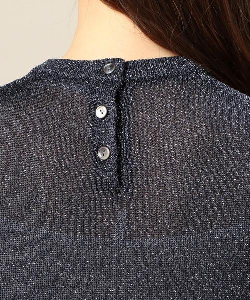 BEAUTY&YOUTH UNITED ARROWS（ビューティーアンドユースユナイテッドアローズ）の「BY ラメバックボタン7分袖ニットプルオーバー o（ニット/セーター・レディース・ゴールド/シルバー/ネイビー・FREE）」の14枚目の写真