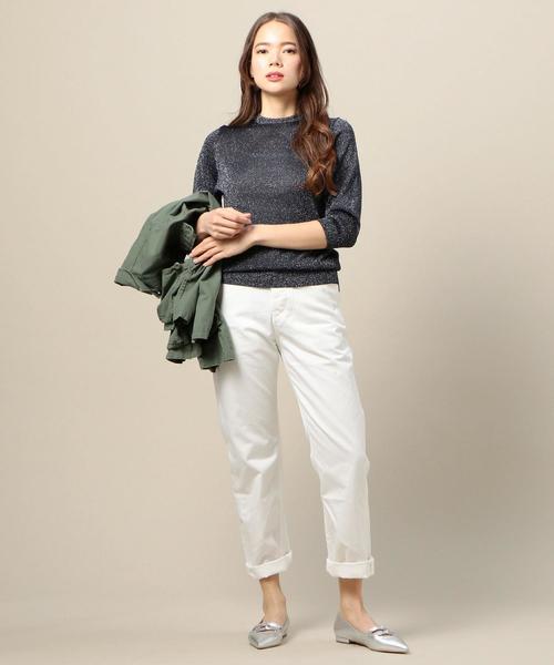 BEAUTY&YOUTH UNITED ARROWS（ビューティーアンドユースユナイテッドアローズ）の「BY ラメバックボタン7分袖ニットプルオーバー o（ニット/セーター・レディース・ゴールド/シルバー/ネイビー・FREE）」の15枚目の写真