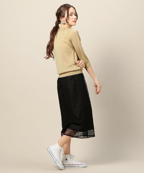 BEAUTY&YOUTH UNITED ARROWS（ビューティーアンドユースユナイテッドアローズ）の「BY ラメバックボタン7分袖ニットプルオーバー o（ニット/セーター・レディース・ゴールド/シルバー/ネイビー・FREE）」の18枚目の写真
