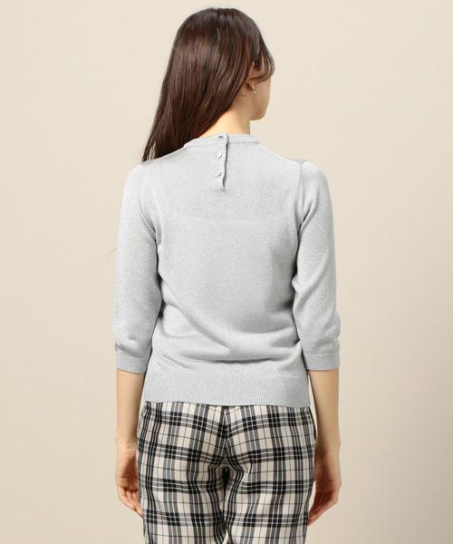 BEAUTY&YOUTH UNITED ARROWS（ビューティーアンドユースユナイテッドアローズ）の「BY ラメバックボタン7分袖ニットプルオーバー o（ニット/セーター・レディース・ゴールド/シルバー/ネイビー・FREE）」の10枚目の写真