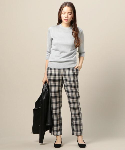 BEAUTY&YOUTH UNITED ARROWS（ビューティーアンドユースユナイテッドアローズ）の「BY ラメバックボタン7分袖ニットプルオーバー o（ニット/セーター・レディース・ゴールド/シルバー/ネイビー・FREE）」の12枚目の写真