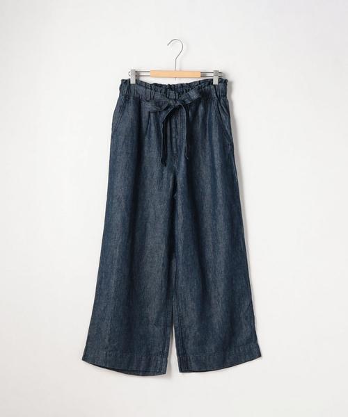 coen(コーエン)の「フレンチリネンイージーデニムパンツ(デニムパンツ・レディース・ブルー/ネイビー・MEDIUM/SMALL/LARGE)」の3枚目の写真