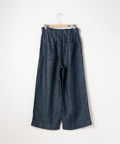 coen(コーエン)の「フレンチリネンイージーデニムパンツ(デニムパンツ・レディース・ブルー/ネイビー・MEDIUM/SMALL/LARGE)」の4枚目の写真