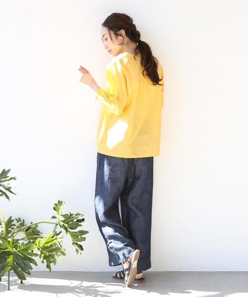 coen(コーエン)の「フレンチリネンイージーデニムパンツ(デニムパンツ・レディース・ブルー/ネイビー・MEDIUM/SMALL/LARGE)」の10枚目の写真