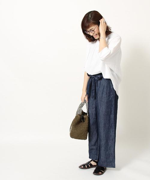 coen(コーエン)の「フレンチリネンイージーデニムパンツ(デニムパンツ・レディース・ブルー/ネイビー・MEDIUM/SMALL/LARGE)」の12枚目の写真