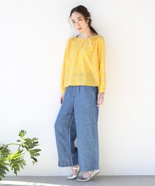 coen(コーエン)の「フレンチリネンイージーデニムパンツ(デニムパンツ・レディース・ブルー/ネイビー・MEDIUM/SMALL/LARGE)」の16枚目の写真