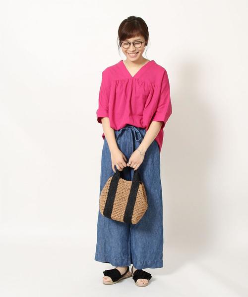 coen(コーエン)の「フレンチリネンイージーデニムパンツ(デニムパンツ・レディース・ブルー/ネイビー・MEDIUM/SMALL/LARGE)」の18枚目の写真