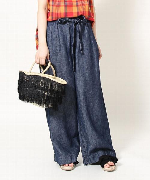 coen（コーエン）の「フレンチリネンイージーデニムパンツ（デニムパンツ・レディース・ブルー/ネイビー・SMALL/LARGE/MEDIUM）」の22枚目の写真