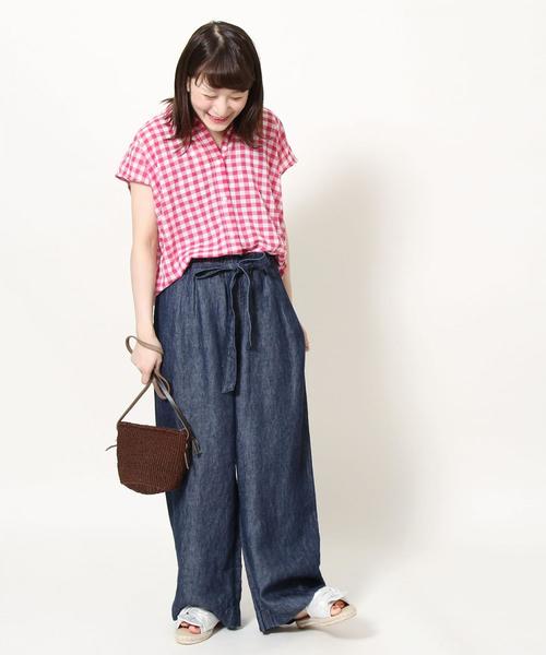 coen（コーエン）の「フレンチリネンイージーデニムパンツ（デニムパンツ・レディース・ブルー/ネイビー・SMALL/LARGE/MEDIUM）」の17枚目の写真