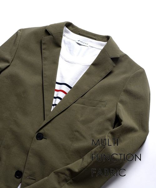 SHIPS JET BLUE(シップスジェットブルー)の「SHIPS JET BLUE: "TORAY" EVALET 2Bテーラードジャケット(テーラードジャケット・メンズ・カーキ/オリーブ/ネイビー・LARGE/MEDIUM/SMALL/X-SMALL)」の2枚目の写真