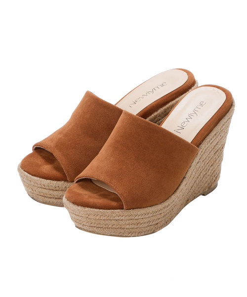 夢展望（ユメテンボウ）の「ワンベルト厚底ジュートサボサンダル（サンダル・レディース・グリーン系その他/キャメル/ホワイト/ブラック/レッド・23㎝/24㎝/23.5㎝/25㎝/22.5㎝/24.5㎝）」の4枚目の写真