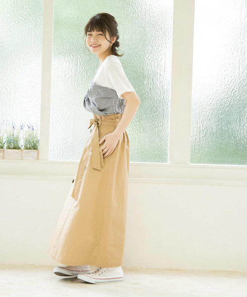 OLIVE des OLIVE（オリーブデオリーブ）の「[WEB限定!] ウエストリボンフレアトレンチスカート（スカート・レディース・ベージュ/ターコイズブルー/ネイビー・FREE）」の10枚目の写真