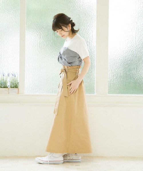 OLIVE des OLIVE（オリーブデオリーブ）の「[WEB限定!] ウエストリボンフレアトレンチスカート（スカート・レディース・ベージュ/ターコイズブルー/ネイビー・FREE）」の13枚目の写真