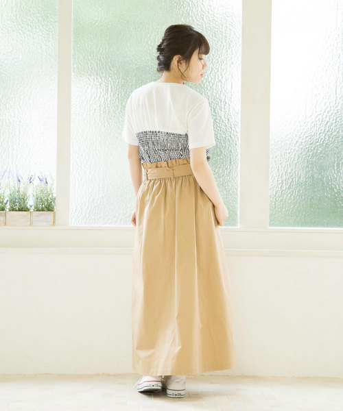 OLIVE des OLIVE（オリーブデオリーブ）の「[WEB限定!] ウエストリボンフレアトレンチスカート（スカート・レディース・ベージュ/ターコイズブルー/ネイビー・FREE）」の8枚目の写真