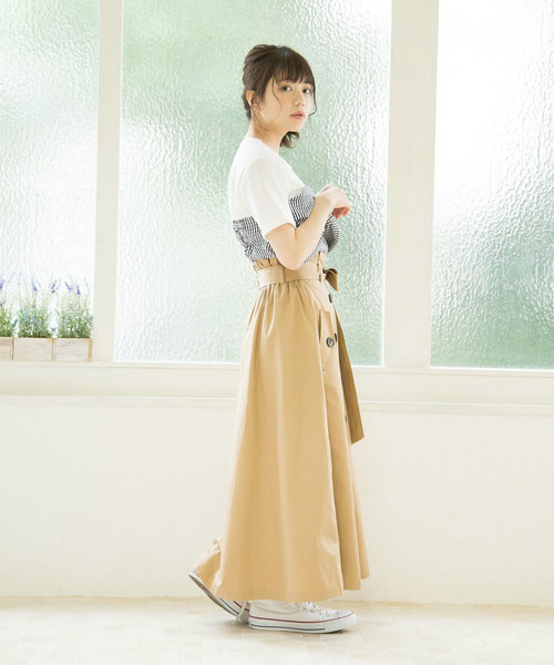 OLIVE des OLIVE（オリーブデオリーブ）の「[WEB限定!] ウエストリボンフレアトレンチスカート（スカート・レディース・ベージュ/ターコイズブルー/ネイビー・FREE）」の22枚目の写真