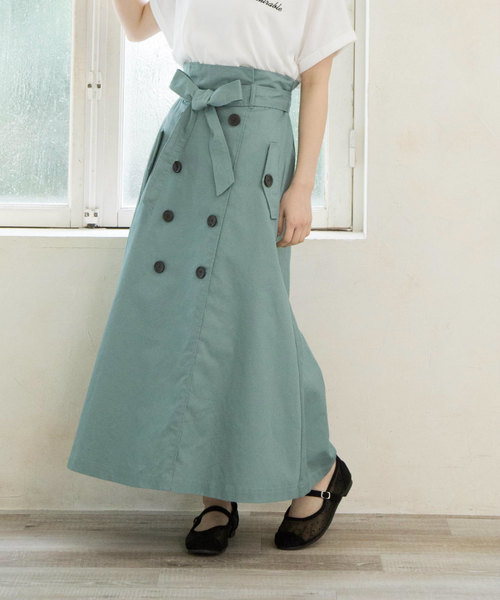 OLIVE des OLIVE（オリーブデオリーブ）の「[WEB限定!] ウエストリボンフレアトレンチスカート（スカート・レディース・ベージュ/ターコイズブルー/ネイビー・FREE）」の20枚目の写真